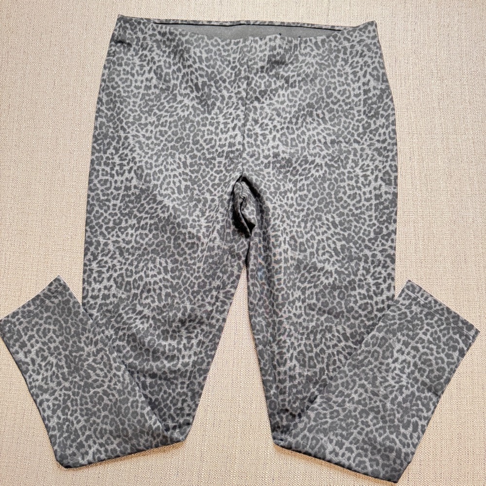 Jules & Leopold Gray Leopard Print Leggings XL CHU2346BAA Animal Print Pants